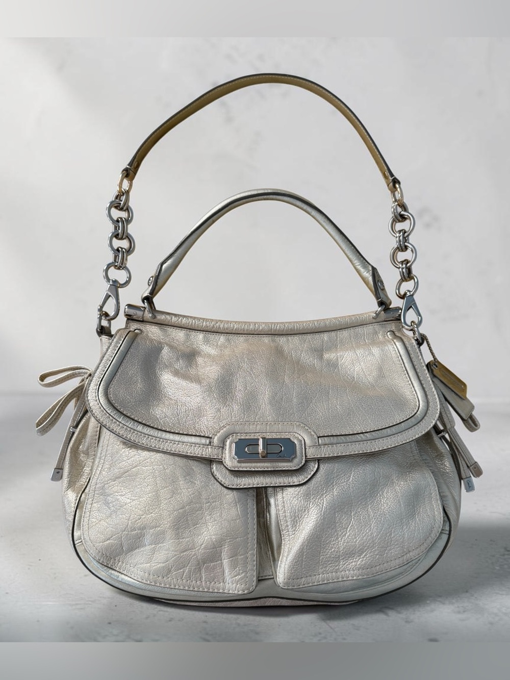 Vintage Coach Chelsea Flagship 70th Anniversary Metallic Leather Bag